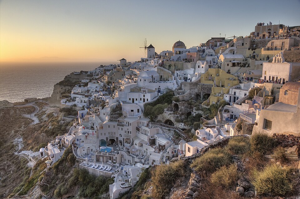 Santorin — Dômes bleus d'Oia